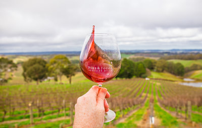 Wine splash at Pike and Joyce Wines, Adelaide Hills, South Australia